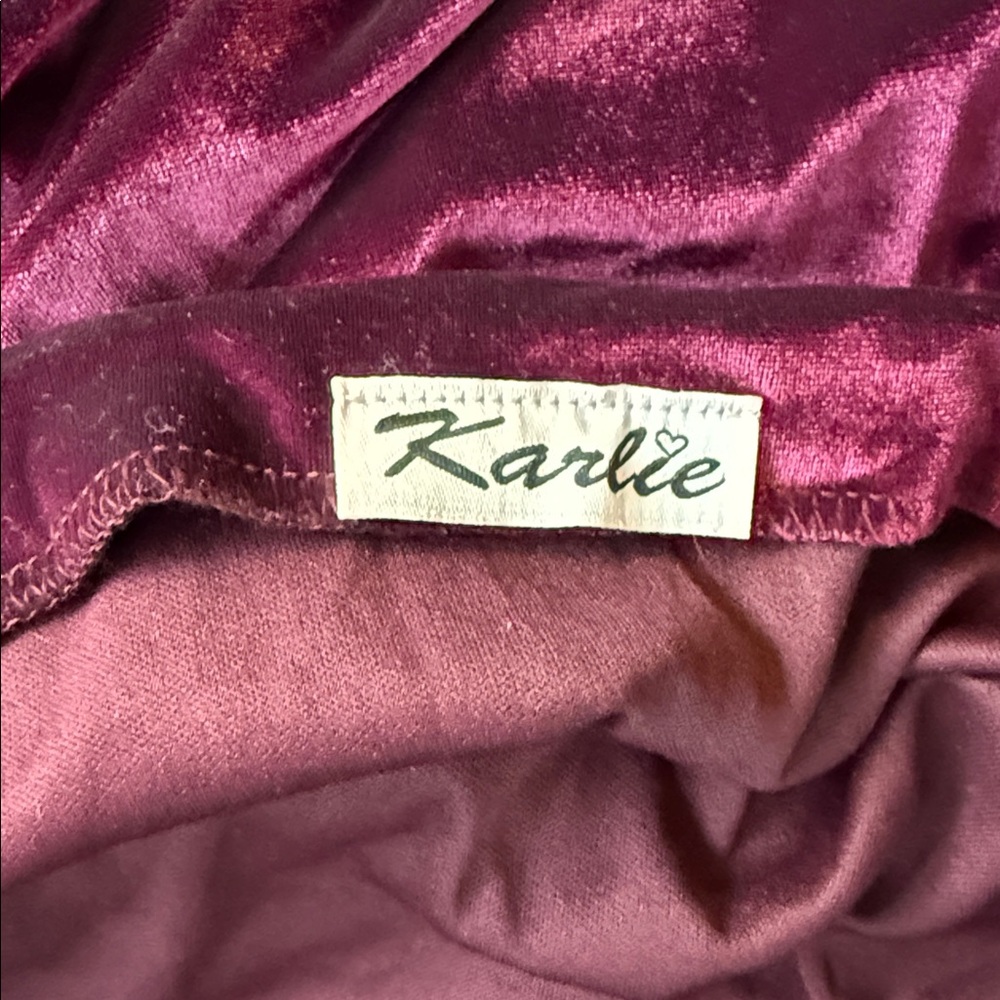 Karlie Free People Dress Sz Large Velvet Pink Purple Cocktail Dress / strapless - Picture 6 of 8